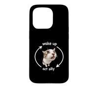 Wake Up Act Silly Funny Cat Kitten Meme Lover Coque pour iPhone 15 Pro