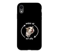 Wake Up Act Silly Funny Cat Kitten Meme Lover Coque pour iPhone XR