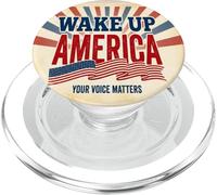 Wake Up America Patriotic Americana PopSockets PopGrip pour MagSafe