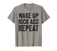 Wake Up Kick Ass Repeat Shirt Women Wake Up Kick Ass for Men T-Shirt