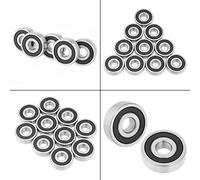 Wakects 10pcs 6200-2RS Double Roulements à Billes de Rainure Profonde Scellée en Caoutchouc, 10x30x9 Mm, Pack de Valeurs pour Divers Projets, Roulements en Acier, Conception de Joint en Caoutchouc