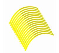 Wakects 16 PCS Roule de Roue Réflexion Rim Stripes Autocollants pour Voitures et Motos Conception Pré-courbée Imperméable à Haut Tempête 4 Bandes par Roue 6 Couleurs en Option de l'ajustement