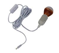 Wakects Ampoule 12 V, Lumière LED à énergie Solaire, Ampoule Blanc Chaud 5 W avec Câble, Idéale pour le Camping et l'utilisation en Extérieur