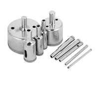 Wakects Bit de Forage au Noyau Revêtu de Trous de Diamant Saw 10 Pcs Ensemble 3 à 50 Mm pour les Carreaux de Verre en Marbre avec Lubrification à Eau Accessoires de Forage électrique