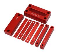 Wakects Blocs de Hauteur pour Jauge, Set de Mesure de Hauteur, 9 Pièces en Alliage D'aluminium avec Gravure, Précision de Mesure, avec Boîte de Rangement, pour Machine à Fraiser, Scie à