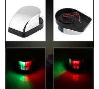 Wakects Boat Marine Yacht LED Light Bow Signal Lampe Construite Ultra Bright Visibility, étanche en Alliage en Zinc Rouge Vert 2 Mile, Toute Nouvelle Installation Facile, sécurité Améliorée,