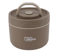 Wakects Boîte à Déjeuner Isolée en Acier Inoxydable de 550 Ml, Récipient Alimentaire étanche, Boîte Ronde Empilable à 2 Niveaux avec Bague d'étanchéité en Silicone pour (Style isolé, café foncé)