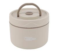 Wakects Boîte à Déjeuner Isolée en Acier Inoxydable de 550 Ml, Récipient Alimentaire étanche, Boîte Ronde Empilable à 2 Niveaux avec Bague d'étanchéité en Silicone pour (Style four à -ondes, blanc