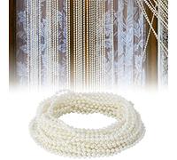 Wakects Chaîne de Perles Blanches 10M/Rouleau 4mm Guirlande de Perles Chaîne de Perles ABS Perles Décoratives pour Mariage, Vêtements, Artisanat de Bricolage (4mm Beige)