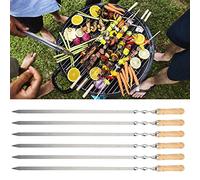 Wakects Conception Robuste, Poignée Résistante à la Chaleur, Brochettes de Gril à Barbecue de Prévention de la Rotation avec Acier Inoxydable de qualité Supérieure pour Les Fournitures de Cuisine à