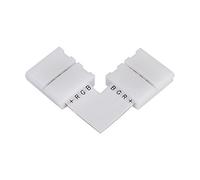 Wakects Connecteur Lumière, Connecteur LED STRIP LIGNES, 5PCS L Forme 4pin, d'angle sans Soudure 10 Mm, de Bande LED RVB 5050, Adaptateur, Bouche et Jeu pour une Installation Facile
