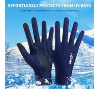 Wakects de Protection Solaire, Respirants pour écran Tactile en Soie Glacée pour Hommes et Femmes, Idéaux pour la Conduite, le Cyclisme, l'escalade, les Activités de Plein Air (L)