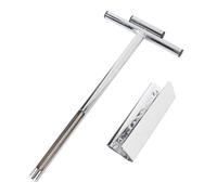 Wakects Échantillonneur de Sol Tubulaire Sonde D'échantillonnage de Sol Sonde D'échantillonnage de Poignée en T en Acier Inoxydable Éjecteur Extensible 2 Sacs de