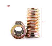 Wakects Écrou de Tête à Conduite Hexagonale, 20 Pcs Insert-Insert Nut pour Meubles en Bois pour Le Travail du Bois (M8 * 25 mm)