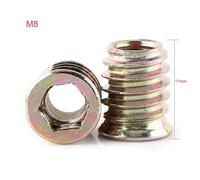 Wakects Écrou de Tête à Conduite Hexagonale, 20 Pcs Insert-Insert Nut pour Meubles en Bois pour Le Travail du Bois (M8 * 17 mm)