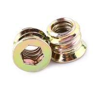 Wakects Écrou de Tête à Conduite Hexagonale, 20 Pcs Insert-Insert Nut pour Meubles en Bois pour Le Travail du Bois (M6*10mm)
