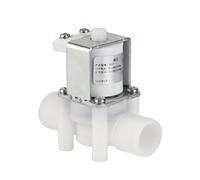 Wakects Électrovanne en Plastique, Vanne électromagnétique en Acier Inoxydable ABS, Normalement Ouverte 0,02 à 0,8 MPa, Sortie d'eau sans Retour, 32 à 176 F pour Chauffe-eau Solaires (DC24V)