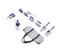 Wakects Ensemble de Truelle à Béton, Kit d'outils de Maçonnerie en Acier Inoxydable avec Poignées Ergonomiques pour la Finition, les Bordures et les Rainures du Béton