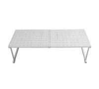Wakects Étagère de Rangement Extensible en Acier au Carbone, étagère à Tension Réglable, 42 Cm de Largeur, 32 Cm de Hauteur jusqu'à 55 Kg, pour Armoires, Armoires, évier, Gain de Place (Longueur