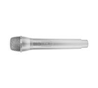 Wakects Faux Microphone Réaliste pour karaoké et Cosplay, Parfait pour les Spectacles et les Fêtes d'anniversaire, Design Léger 2,5 X 23,5 Cm (SILVER)