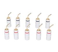 Wakects Fiche Banane, Haut-Parleur plaqué Or 24 Carats, Fiche Banane sans Soudure, Robuste, Résistante à la Corrosion, Code Couleur pour Home Cinéma