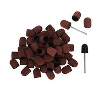 Wakects Foret de Ponçage des Ongles, 50 Pièces Capuchon de Tête de Ponçage des Ongles Mèches de Lime Fine Outil de Vernis de Manucure pour Verre Plastique Métal 13 X 7 Mm