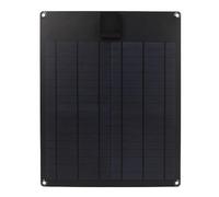 Wakects Générateur de Puissance Monocristallin à Double Sortie de Panneau Solaire 20W pour Remorque de Bateau RV-charge étanche à Haute efficacité (BLACK)