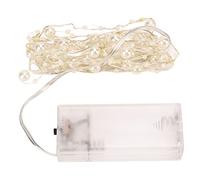 Wakects Guirlande Lumineuse à Perles, Guirlande Lumineuse Perle, LED Décorative, Perle Blanche, alimenté par Piles, Basse Tension, 4 Supports en Plastique et Métal,