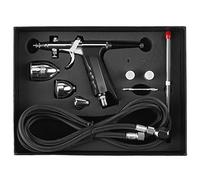 Wakects Kit Aérographe Professionnel à Gravité, 0,3 mm 0,5 mm 0,8 mm, pour Modèles, Cuir, Peinture Automobile