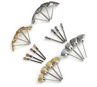 Wakects Kit de Brosse à Roue en Fil Métallique 24pcs Ensemble de Brosses de Polissage pour les Outils de Broyeur de Forage avec des Roues Métalliques en Laiton en Acier Inoxydable de 3 Mm pour