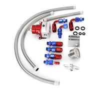 Wakects Kit de Régulateur de Pression de Carburant de Carburant Universel Réglable 100PSI Support de Moteur turbocompressé Haute Performance 304 en Acier Inoxydable avec 3 Ports 2 Entrées 1 Retour