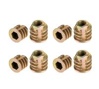 Wakects Lot de 50 écrous Filetés à Tête Hexagonale en Alliage de Zinc M4 X 8 Mm pour Bois avec Filetage Externe à Tête à Bride