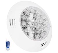 Wakects Lumière de Piscine RVB 24 W, Lumière sous-Marine PC ABS AC12 V 24 LED IP68 avec Télécommande 12 Touches 7 Couleurs Statiques 3 Modes pour éclairage Paysager de Jardin, Fontaine de Piscine