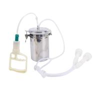 Wakects Machine à Traire Manuelle, Kit de Traite Portable 2L en Acier Inoxydable avec Couvercle Transparent, Aspiration Puissante pour Ferme Laitière