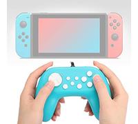 Wakects Manette de Jeu, Poignée de Manette de Jeu Filaire ABS avec Vibration du Moteur, Commutation D Pad à 3 Modes, Poignée Légère pour Commutateur, pour les Jeux à Domicile et les Joueurs (GREEN)
