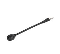 Wakects Micro de Jeu de Remplacement, Perche de Microphone Détachable, Micro Antibruit, Prise Jack 3,5 Mm, Couvercle en Mousse, Plug and Play, Prise Rotative à 360° Plaquée Argent