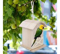 Wakects Mini Cage Nidite d'oiseau en Bois Extérieur avec Une Paulownia Résistant aux Intempéries, Un Point de Repos pour Oiseaux Idéal, Offrant Un Refuge Sûr aux Oiseaux, Une Forme Unique pour la