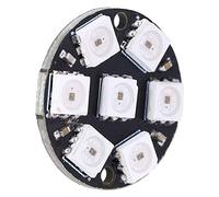 Wakects Module de Commande LED 7 Bits, Carte de Développement LED Ronde RGB, Lumière Colorée Intégrée WS2812 5050 RGB DC 5V 4W, Petite Taille pour Transport et Rangement Faciles