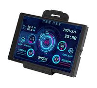Wakects Moniteur de Température D'ordinateur USB de Type C de 3,5 Pouces, Mini écran LCD avec Plusieurs Thèmes pour la Surveillance de la santé du PC CPU RAM GPU HDD, Résolution (Black)