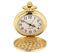 Wakects Montre de Poche Analogique à Quartz Classique, Pendentif avec Chaîne, Chaînes en Alliage Durable et Matériau du Boîtier (Fine chaîne en Or Brillant)