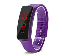 Wakects Montre Numérique LED, Montre-Bracelet de Sport électronique, écran D'économie D'énergie Automatique, Cadran 12 Heures, Affichage du Calendrier, pour Hommes, Femmes et Enfants (Purple)