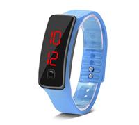 Wakects Montre Numérique LED, Montre-Bracelet de Sport électronique, écran D'économie D'énergie Automatique, Cadran 12 Heures, Affichage du Calendrier, pour Hommes, Femmes et Enfants (Blue)
