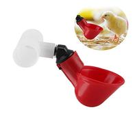 Wakects Oiseaux Poule Volaille Abreuvoir Automatique Tasses d'eau Potable Rouge en Plastique Buveur Volaille Eau Potable Tasses volaille Poulet Poule Bird 20mm /25mm Optionnel (5Pcs, Rouge)(20mm)