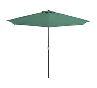 Wakects Parasol Demi-Cercle ø 300 X 253 Cm Parasol Polyester Imperméable Anti UV avec Manivelle, Parasol Demi Lune Balcon Jardin Vert