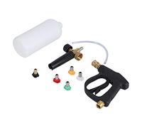 Wakects Pistolet à Mousse PA ABS Laiton Pistolet à Mousse de Voiture M22 X 1,5 Mm Bouteille de 1 L 5 Buses 3000 PSI 140 F Spray Réglable pour Voiture Moto Fenêtre Allée Toit Bardage Lavage