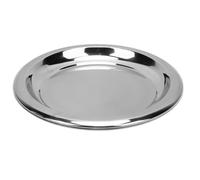Wakects Plateau de Service Rond, en Acier Inoxydable avec Polissage Miroir Complet, Plateau Rond élégant pour Table Basse et Bar Divertissant (S)