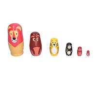 Wakects Poupées de Nidification en Bois avec Conception de Jolis Animaux de Forêt Mignonne, Jouet et Décoration Polyvalents, Décoration Idéale pour Halloween, Anniversaire, Noël, Stockage