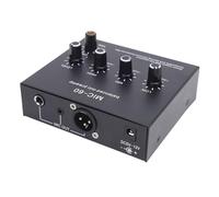 Wakects Préampli Micro équilibré, Préampli Micro, Amplificateur, Boost de Gain, Alimentation 48V, Gain 10-60dB, Entrée XLR 6,35 Mm 3,5 Mm 3 Canaux avec Faible Distorsion pour