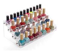 Wakects Présentoir de vernis à ongles, organisateur de vernis à ongles, 4 niveaux, transparent, pour maquillage, présentoir, support d'organisateur