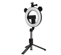Wakects Ring Light Trépied Selfie sans Fil, 6 Pouces 48 LED | Télécommande Bluetooth, 3 modes de couleur, 9 luminosité, support pliable en alliage d\'aluminium, téléphones de 4,7 à 6,5